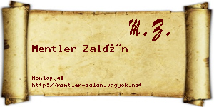 Mentler Zalán névjegykártya